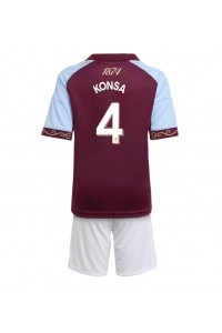Aston Villa Ezri Konsa #4 Jalkapallovaatteet Lasten Kotipeliasu 2025-26 Lyhythihainen (+ Lyhyet housut)